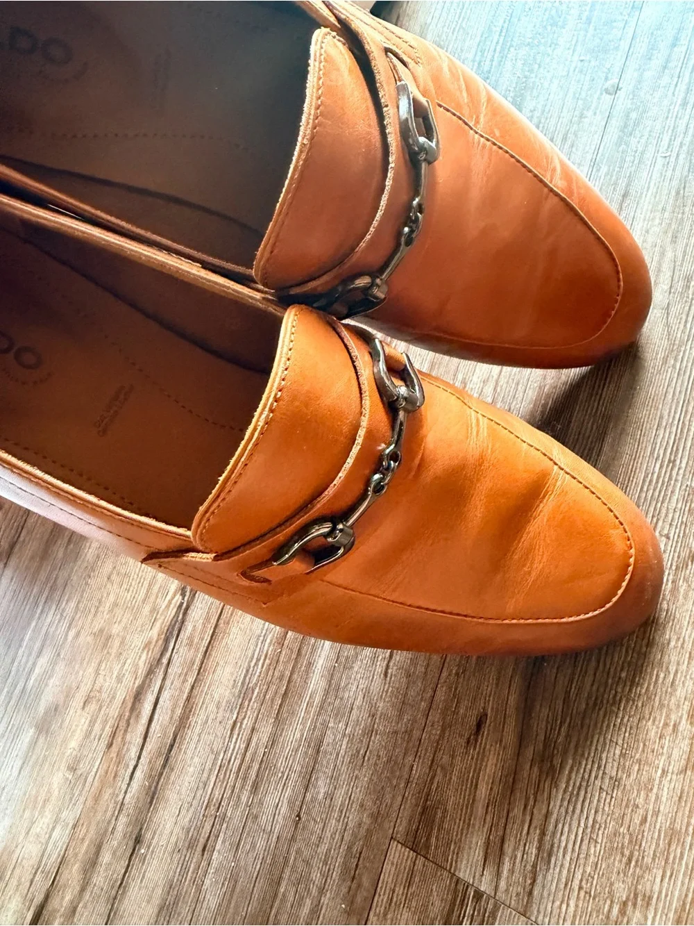 Tan Leather Horsebit Loafers aldo